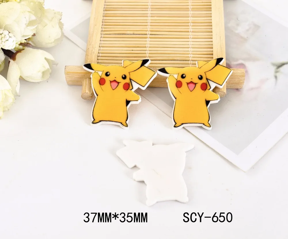 Kawaii мультфильм Покемон фигурка украшение дома плоский задний полимер для