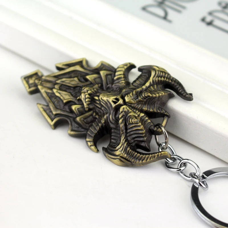 DIABLO 3 логотип брелок для ключей, Подарочный Брелок для друзей из нержавеющей стали для ключей аниме