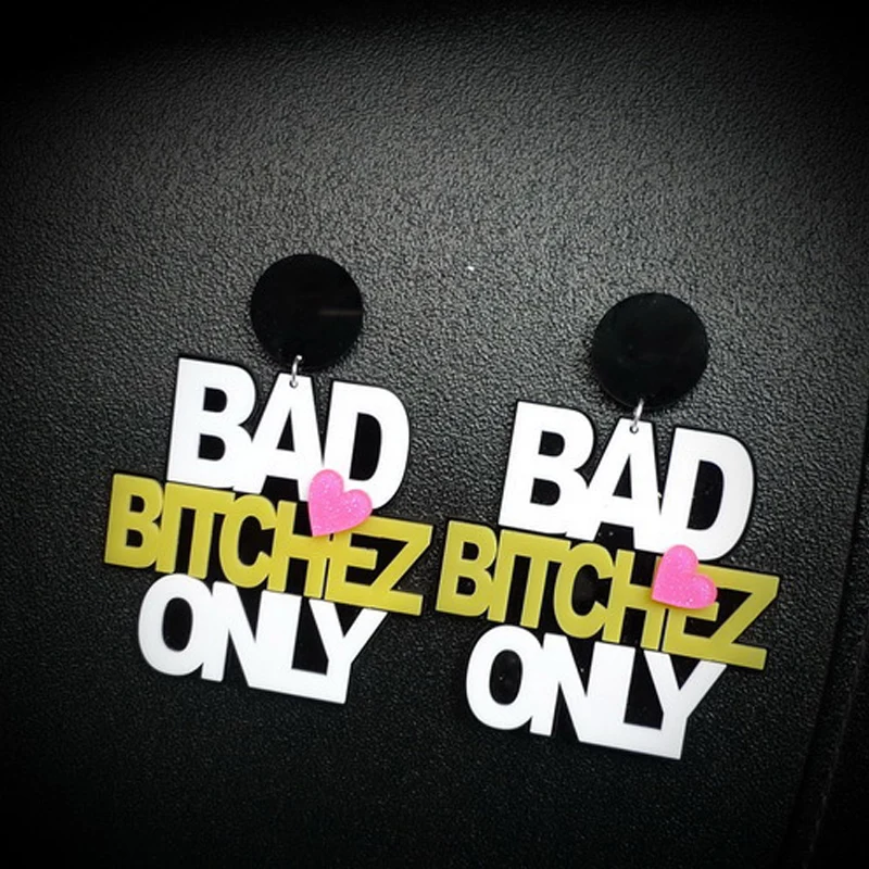 Творческий акриловые Для женщин серьги персонализированные плохо только для