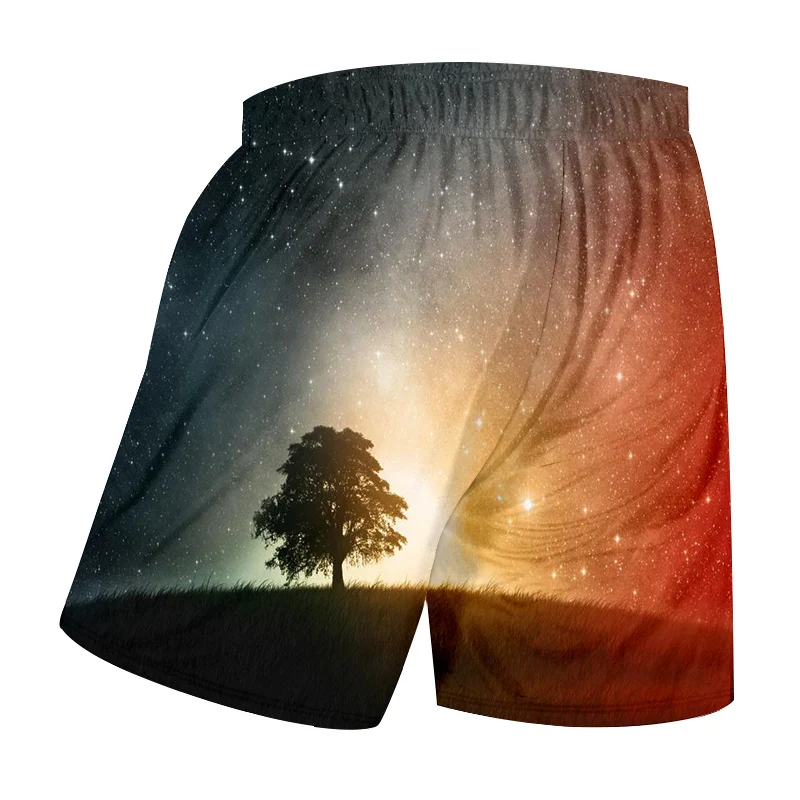 OGKB бесплатная доставка шорты для мужчин летние крутые с принтом ночное дерево 3d
