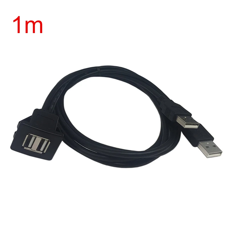 1 м/2 м гнездовой Кабель USB 2 0 Автомобильный удлинитель с утопленным креплением