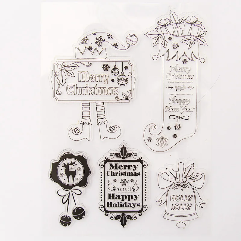 Винтажные клоун лося чулок прозрачный силиконовый stampfor Скрапбукинг DIY ремесло