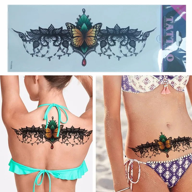 Стикер для татуировки сделай сам большой нагрудный камень нагрудная татуировка