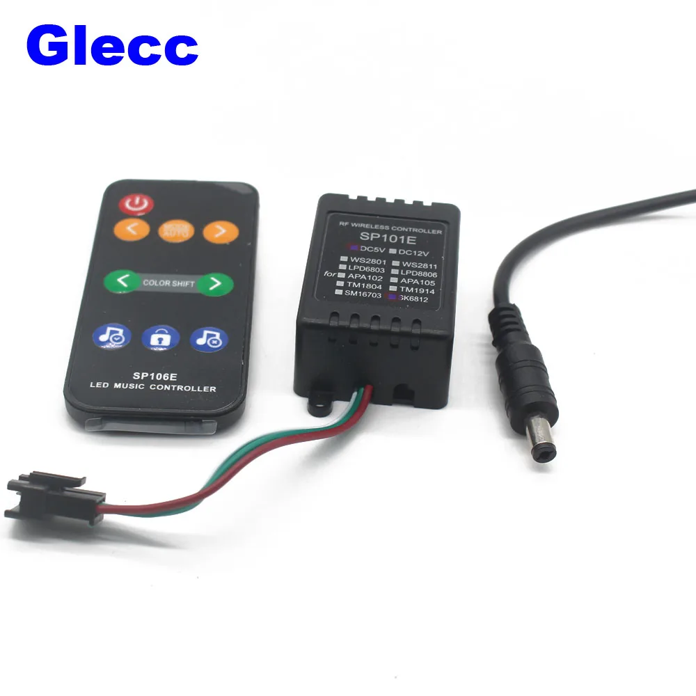 SP106E 9 клавиш Светодиодный музыкальный контроллер DC5V 12V WS2811/WS2812B/6812/1903/6803 Волшебная
