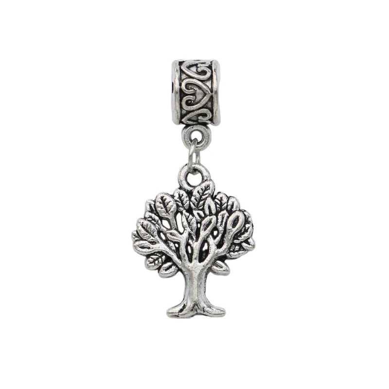 

JAKONGO Antique Silver Plated Tree of Life Charms Beads fit Pandora Jewelry Making European Bracelet Accessories DIY 5mm