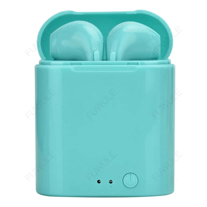 Blue No Box I7 Mini TWS, беспроводные Bluetooth 5,0 наушники, всплывающие двойные наушники с зарядным устройством, микрофон, Спортивная гарнитура для телефона xiaomi huawei - Цвет: Blue No Box