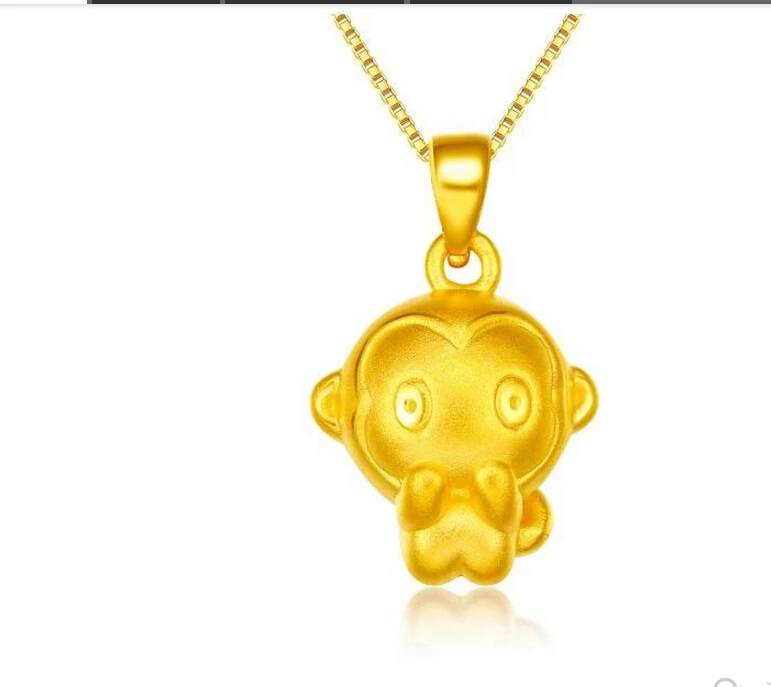 

Luxury Fashion Charming 24K Yellow Gold Pendant Cute Monkey Pendant