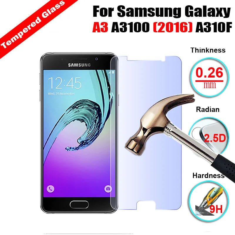 2.5D Закаленное стекло для защиты экрана Samsung Galaxy A3 A3100 2016 9H твердость Ультра