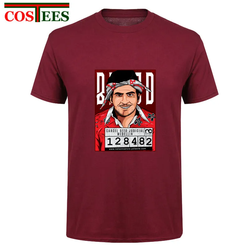 Camisetas Plata O Plomo Футболка мужская на заказ Pablo Escobar Серебряная или свинцовая футболка