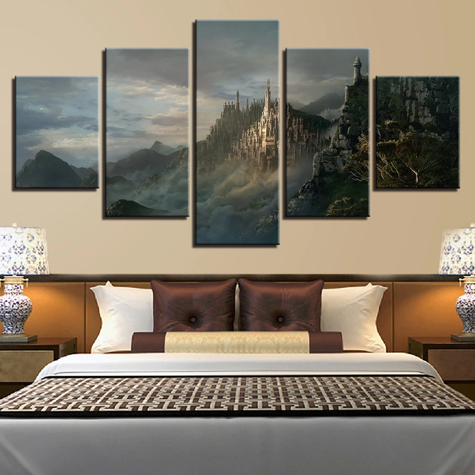 Sydney City Building picture color New York london farmhouse decor framed wall art pictures for living room 5 Panel Abstract 60 | Дом и сад