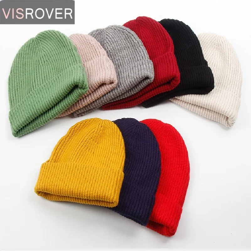 VISROVER 2019 Новинка 9 цветов вязанная шапочка из акрила унисекс Зимние шапки для