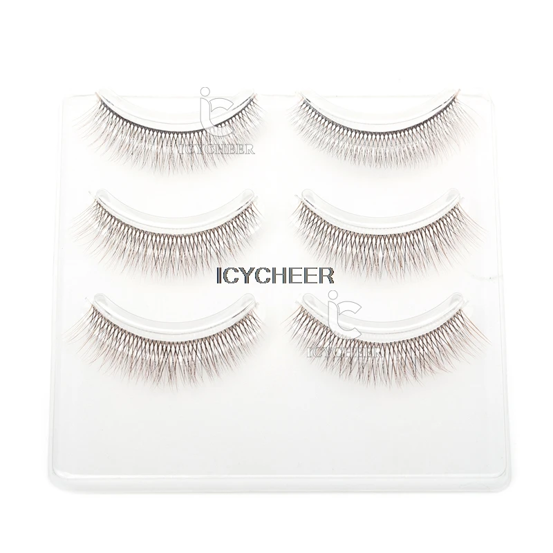 ICYCHEER модный макияж 3D накладные ресницы коричневые черные Косметические