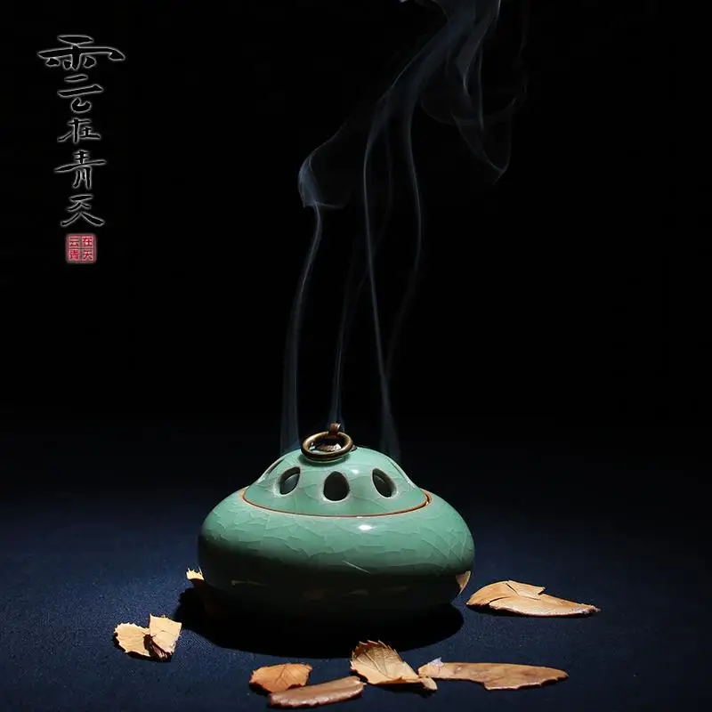 

Celadon incense burner GE fragrance of sandalwood incense coil oil burner Yoga incense road of tea ceremony ceramics