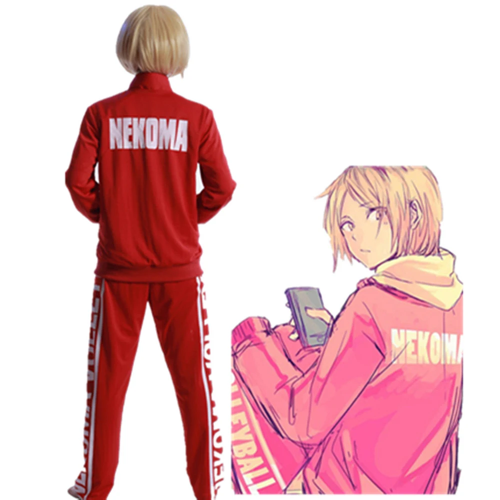 

Haikyuu Nekoma, школьная форма, тренировочный костюм, костюм унисекс, Спортивная одежда на заказ, Джерси, шорты, красный цвет, бесплатная доставка