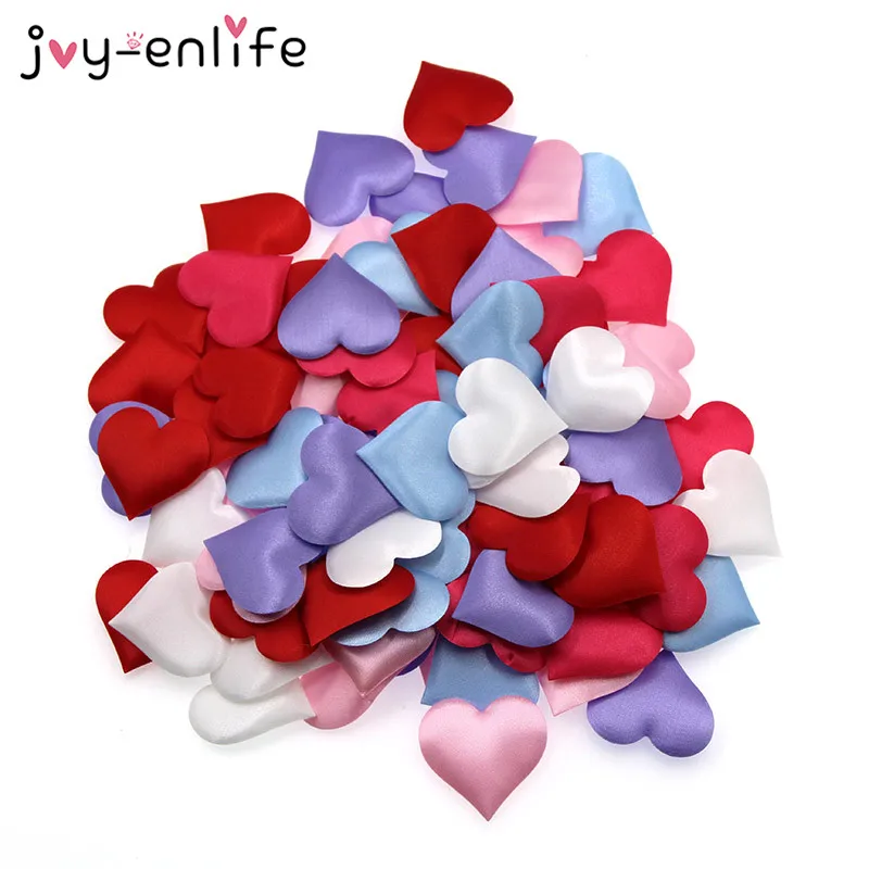 JOY ENLIFE 50 шт./пакет красочные 35 мм Сердце Ткань конфетти разброс таблицы декор