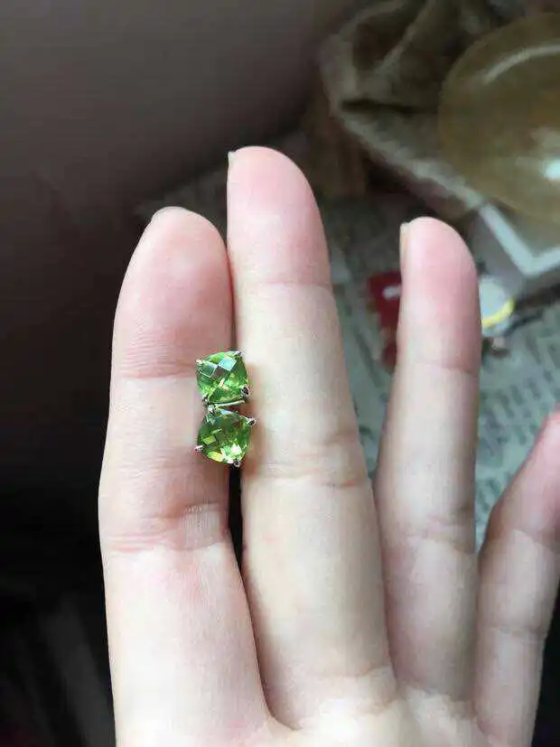 Женские вечерние Ги из серебра 925 пробы с натуральным Перидотом | Украшения и