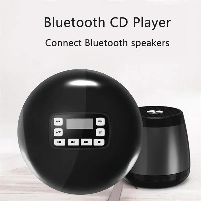 Bluetooth CD плеер со светодиодным дисплеем/разъемом для наушников защита от пропуска