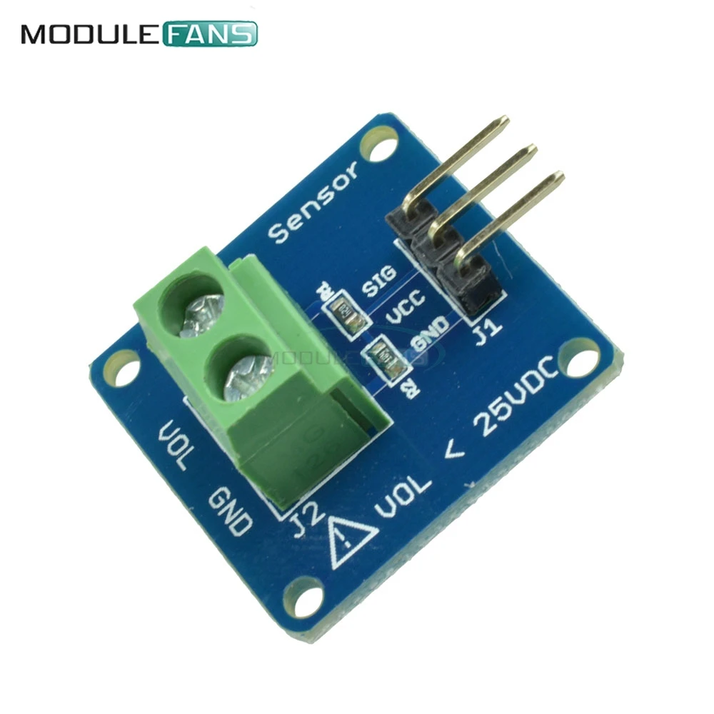 DC Voltage Detection Sensor Module Detector Resistor Divider Board for Arduino DG 25V diy | Электронные компоненты и