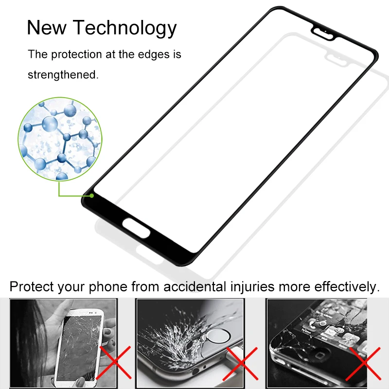 Screen Protector Tempered Glass Full Cover For Huawei P20 On Toughened Scratch Proof Protective Case Film P 20 | Мобильные телефоны