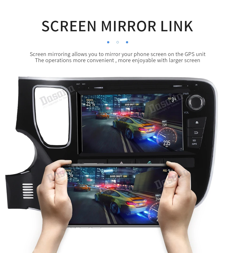 Dasaita " Android 9,0 автомобильный dvd-плеер для Mitsubishi Outlander с 4G+ 32G Восьмиядерный Авто Стерео Navi Радио мультимедиа