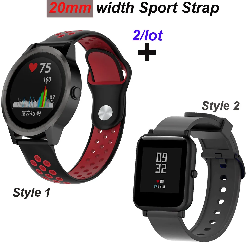 20 мм силиконовый браслет ремешок для Xiaomi Amazfit Bip GTS часов GTR 42 наручных