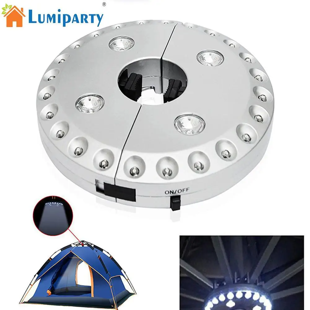 LumiParty 24 + 4 светодиодных съемных палатки лампа патио зонтик полюс светильник