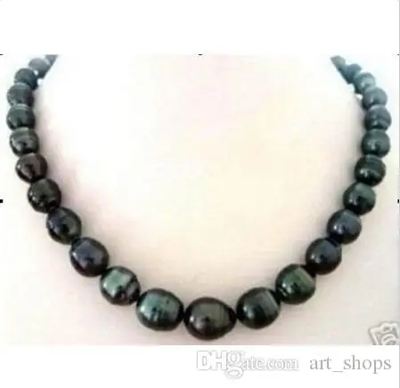 Натуральный 8X9 мм Таити риса черное жемчужное ожерелье | Украшения и аксессуары