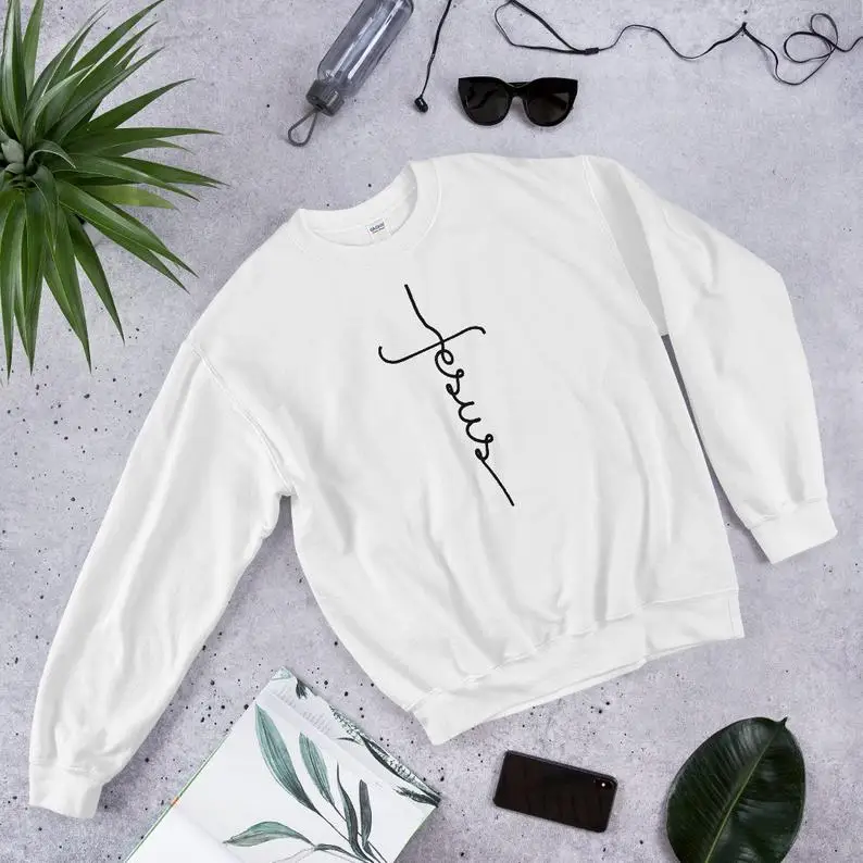 Christian Sweatshirt Jesus Cross Script Christian Unisex Heavy Blend faith religion women fashion unisex aesthetic pullover top
Christian Sweatshirt Jesus Cross Script Christian Unisex Heavy Blend faith religion women fashion unisex aesthetic pullover top