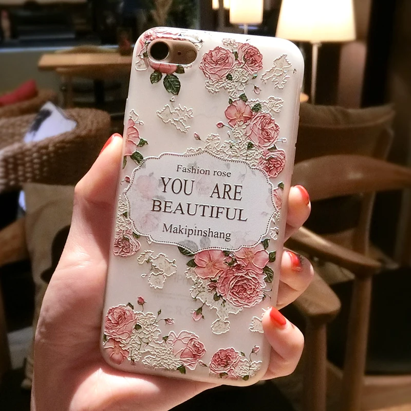 Цветочные задняя крышка для apple iphone 7 case красивые цветочные печати окрашены 6 6s