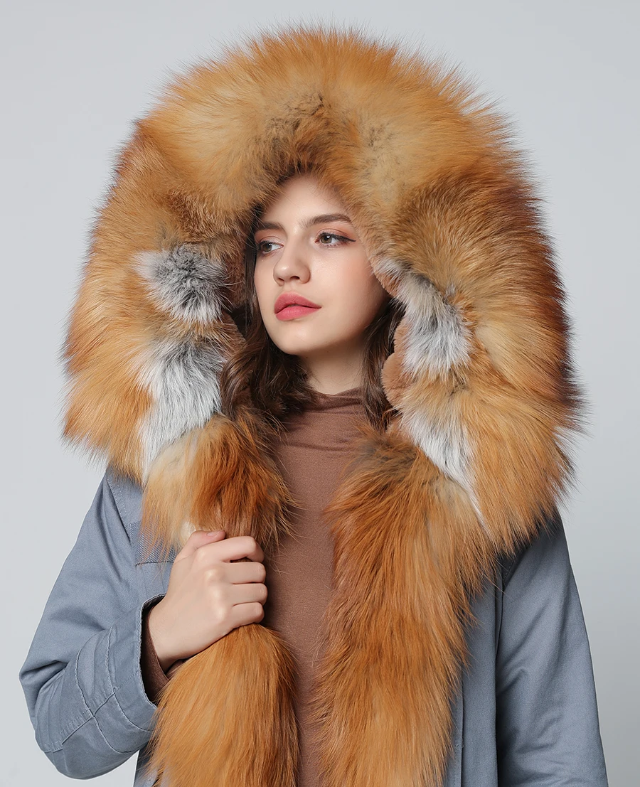 OFTBUY, пальто с натуральным мехом, зимняя куртка, Женская длинная парка, Воротник из натурального Лисьего меха, капюшон, подкладка из искусственного меха, Свободное пальто, ins, модная новинка