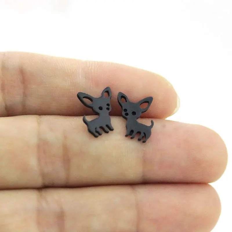 1 пара серьги гвоздики из нержавеющей стали 4 цвета|fashion stud earrings|stud earringsdog earrings |