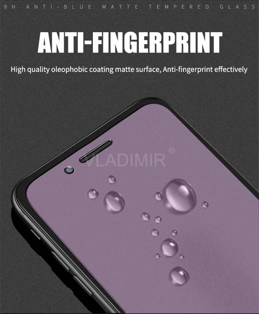Противоударный Матовый УФ закаленное Стекло для IPhone 11 Pro X XS Max XR 8 7 6 6s плюс анти-фиолетовый синий светильник Экран протектор