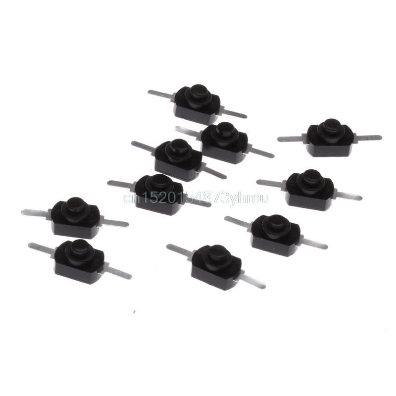 10X Новый 1A 30V DC 250V черный с фиксацией вкл/выкл мини-фонарик кнопочный