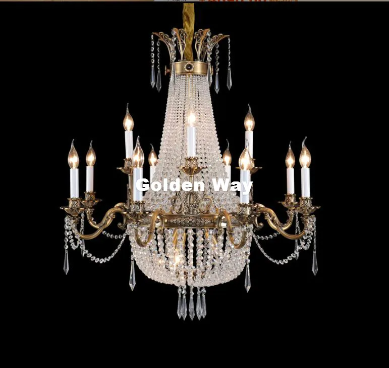 Европейский Decora люстра из бронзового материала свет E14 хрустальная лампа
