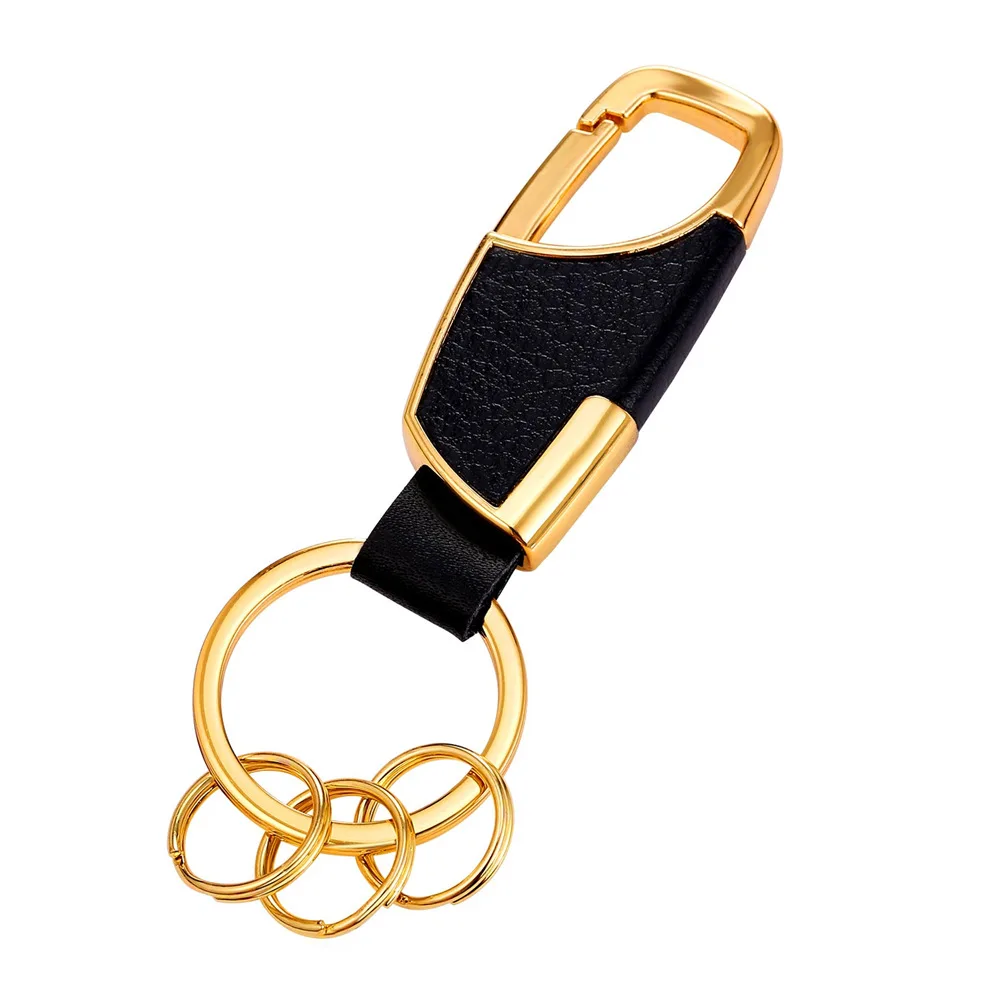 Новинка кожаный мужской брелок для ключей Автомобильный с кругами золотой цвет