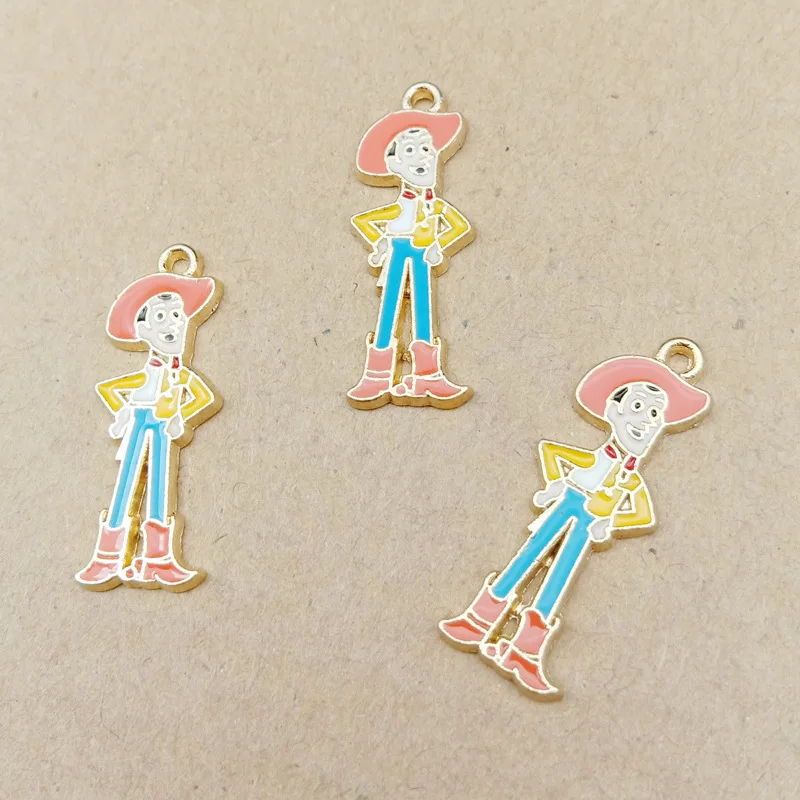 10 шт Металлические болтающиеся эмалевые Мультяшные подвески для девушки кулон