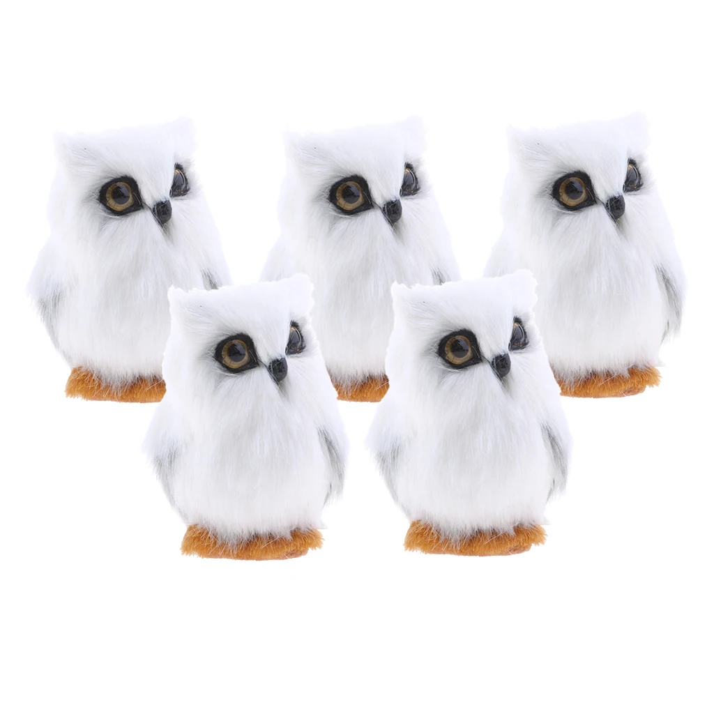 5 шт. имитация совы украшение для дома искусственная сова белый|Садовые статуи и