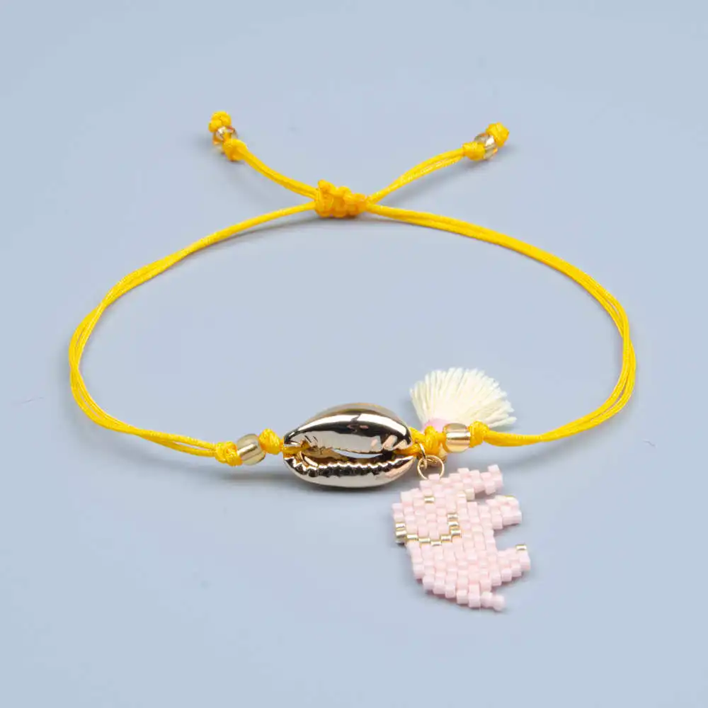 MI-B180448A Shell Go2boho браслет с подвеской в виде слона Золотая оболочка Pulseras MIYUKI браслет женские богемные ювелирные изделия Delica бусы кисточка подарок ручной работы - Окраска металла: MI-B180448A Shell