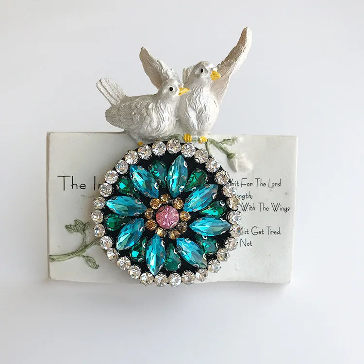 Высококачественная круглая брошь стеклянная нашивка на заказ АЛМАЗНОЕ КОЛЬЦО