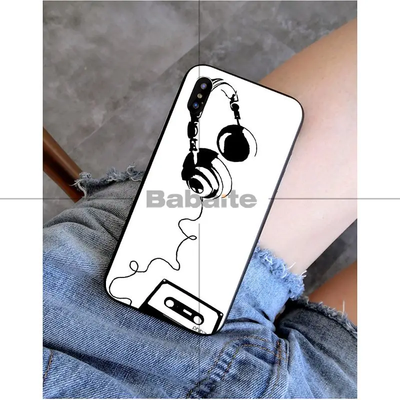 Babaite Музыка в мире ТПУ черный чехол для телефона чехол для iPhone X XS MAX 6 6s 7 7 plus 8 8 Plus 5 5S SE XR - Цвет: A11