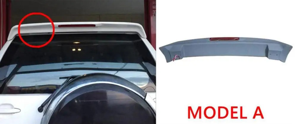 unpainted FJ120 4000 2700 ABS Пластик спойлер заднего крыла с светодиодный для Toyota Prado FJ120 4000 2700 2003-2009 - Цвет: unpainted