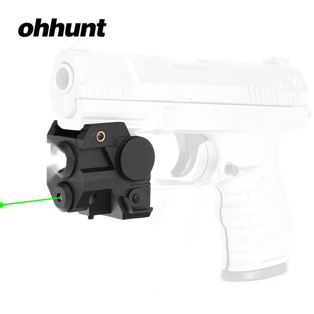 Компактный зеленый лазерный прицел ohhunt со светодиодным фонариком CREE встроенный