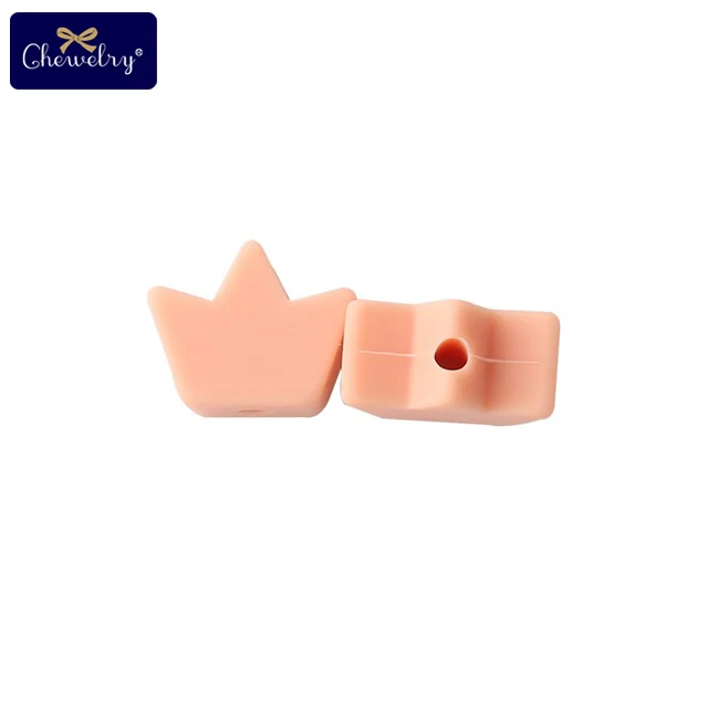 Peachy Crown 30 шт Корона детские мини силиконовые бусины для сделай своими ругами слингобусы Прорезыватель жемчуг бусины BPA бесплатные детские товары Силиконовые Бусины зубы - Цвет: Peachy Crown