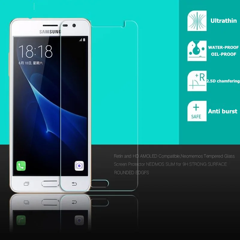 Закаленное стекло для SAMSUNG Galaxy J3 2016 Защитная крышка экрана 5 дюймов 9H J300 J310 J320