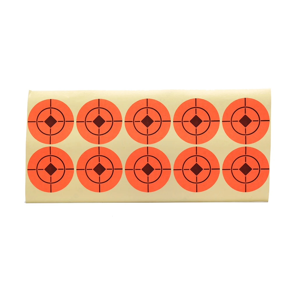 5 Pcs Neon Orange Self Adhesive 2-Inch Bullseye Target Stickers For Shooting Targets 4/5/7.5mm | Bow &amp Arrow