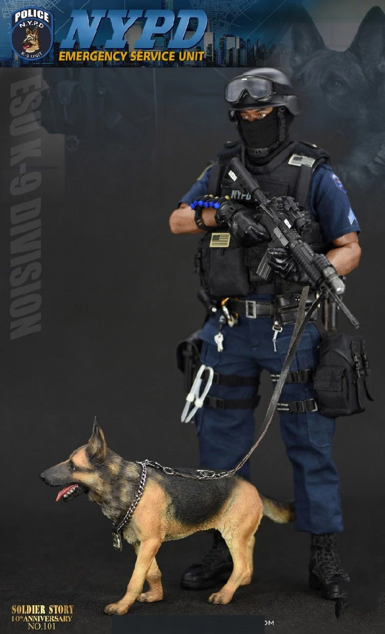 Для коллекции Soldier Story 1/6, NYPD ESU, K-9, Отдел полиции K9, фигурка с полицейской собакой, мужской солдат, фигурка, полный набор