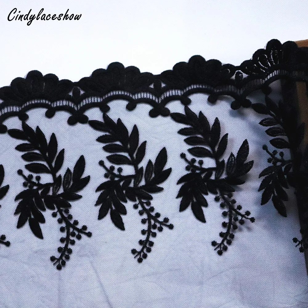 

26cm width leaves Embroidered Sewing Ribbon Guipure Lace Trim Dress Lace Fabric DIY Garment Accessories Curtains African Lace