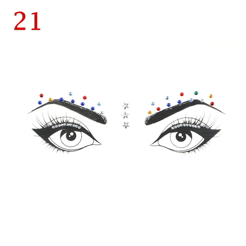 1 лист богемия ариловая смола дрель палочка наклейка bindi ручной работы в этническом стиле украшения для лица и глаз лоб сценический декор наклейка - Цвет: B