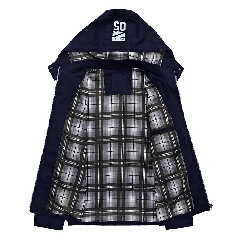 AILEEKISS мужская одежда размера плюс 4XL 5XL куртка с капюшоном теплая верхняя 100%