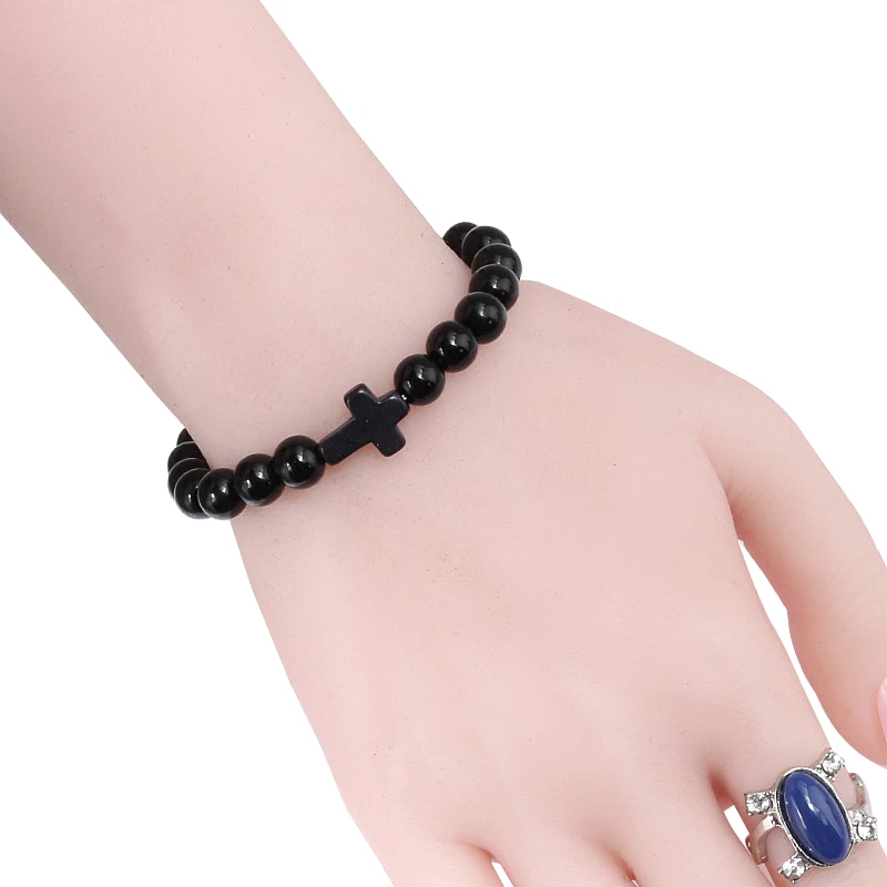 Мужские и женские браслеты в богемном стиле натуральный вулканический камень